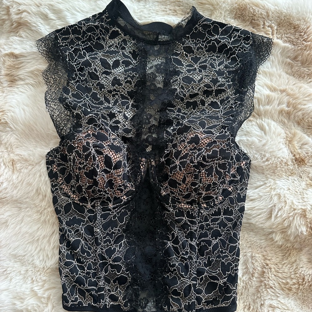 VS Black Lace Women Top